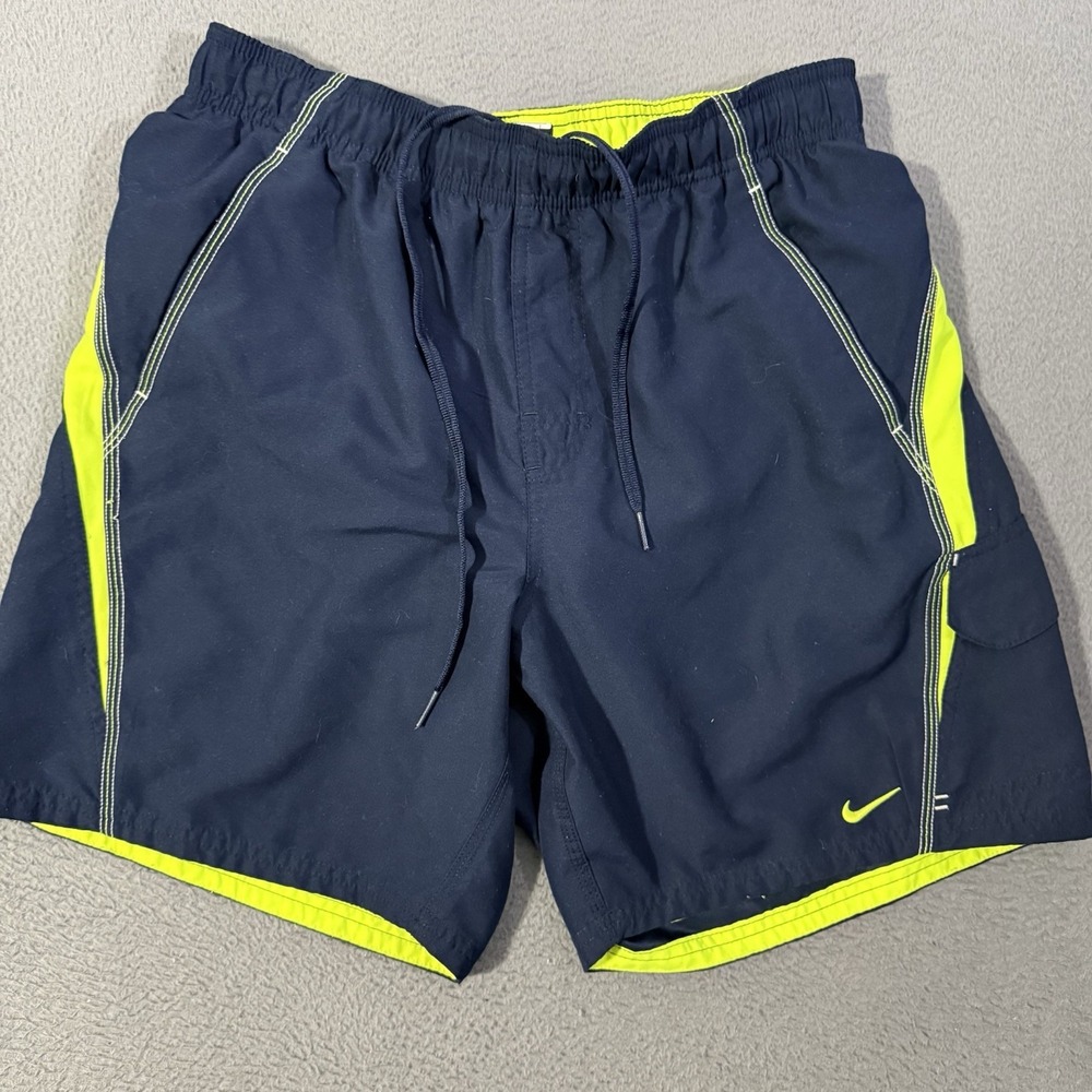 Vintage NIKE Swim Trunks Mens Medium Boardshorts Surf Lined Swim Shorts Pockets‎